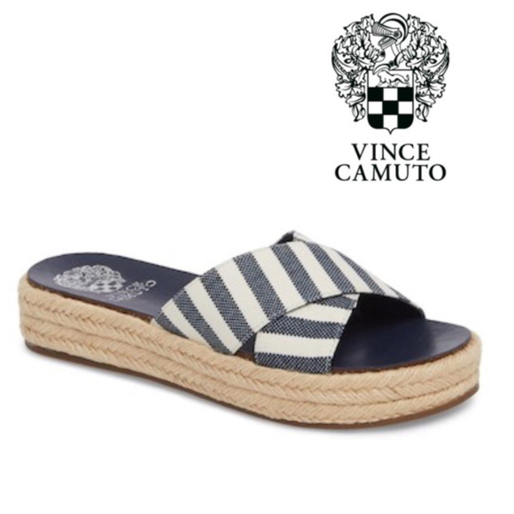 Vince Camuto Shoes - Vince Camuto Blue White Platform Sandal Sz 9.5 NIB